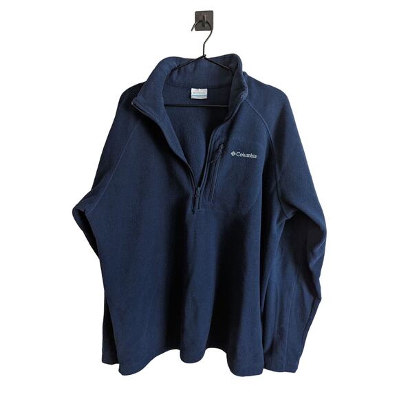 Columbia Mens Sz XL Pullover Fleece jacket 1/2 Zip Navy Blue - Picture 1 of 4